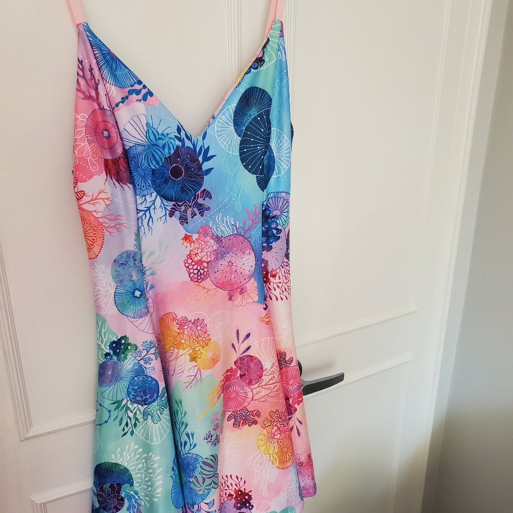 Black milk floral coral rainbow mini, Large